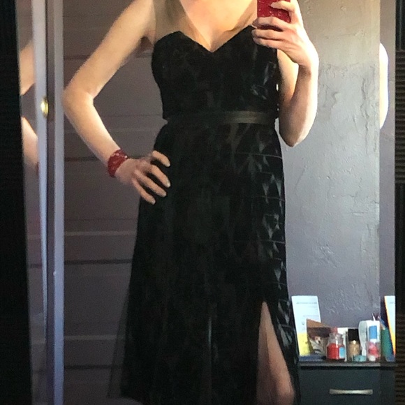 TRACY REESE Black Velvet Knee-Length Dress, Size 2 - Picture 2 of 8